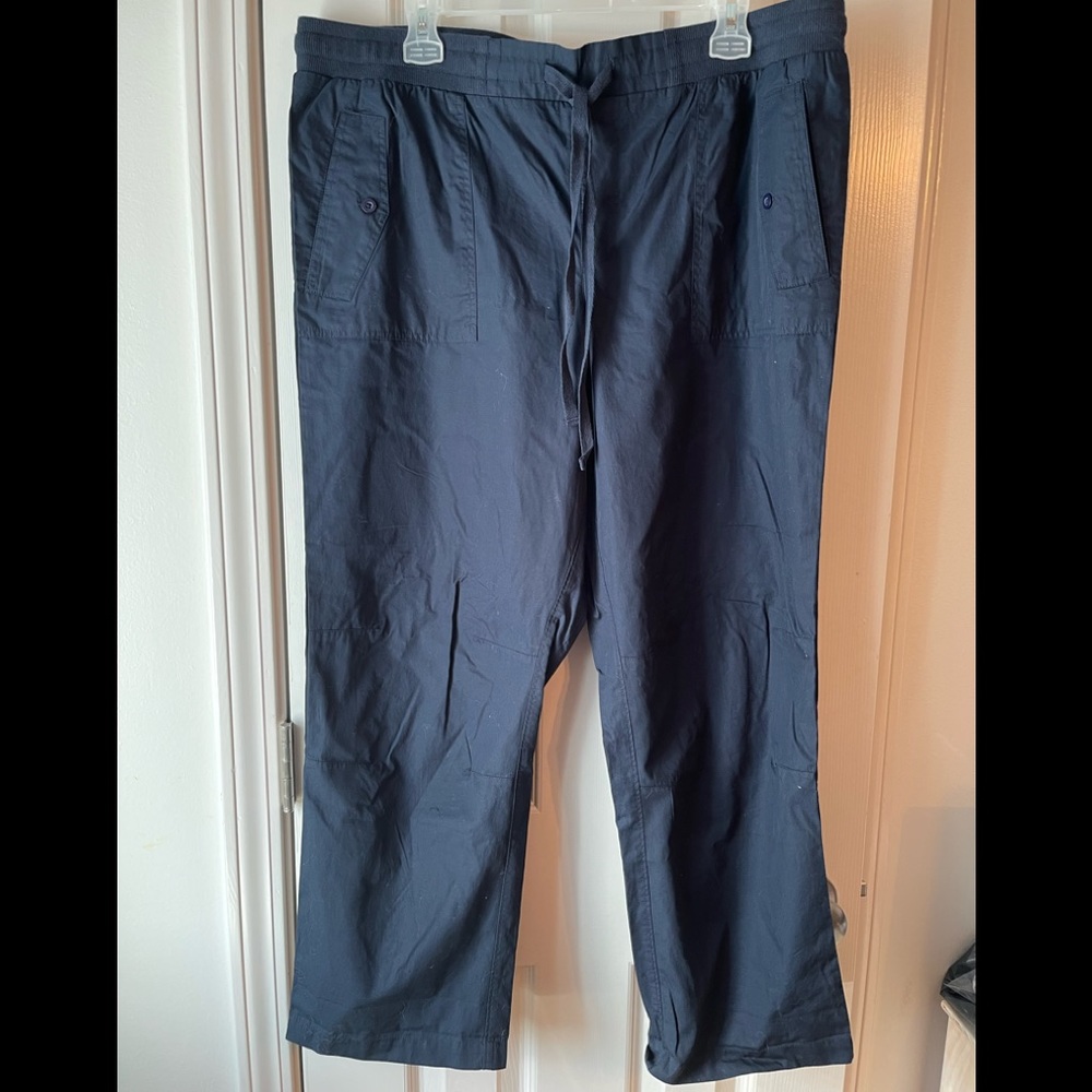 LOFT Navy Blue Drawstring Cargo Pants